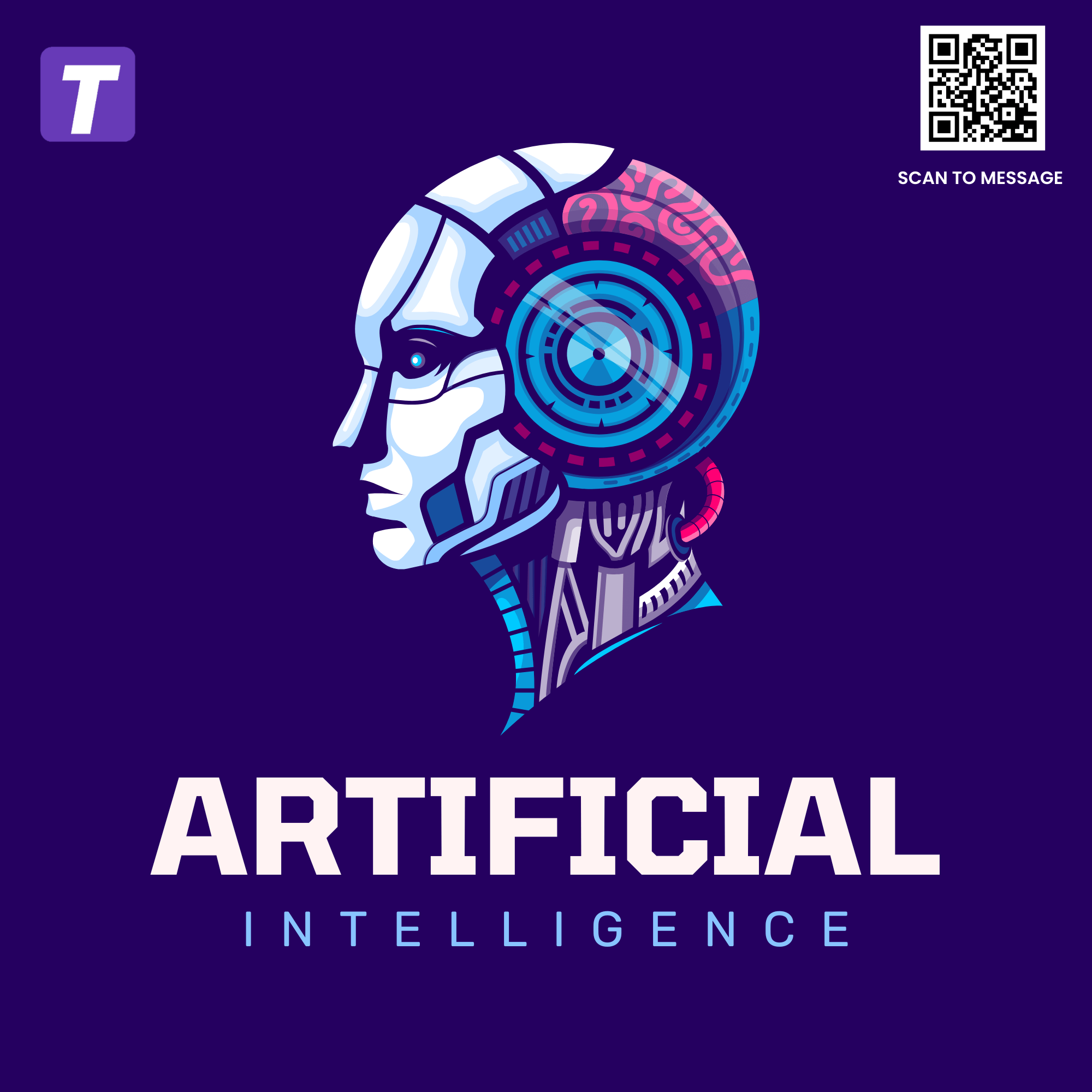 Creative illustration of a robotic head with circuits symbolizing artificial intelligence and its role in modern education technology.